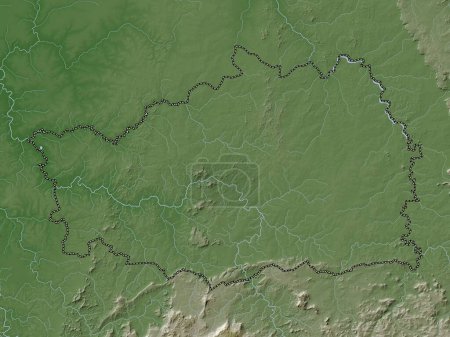Photo for Kedougou, region of Senegal. Elevation map colored in wiki style with lakes and rivers - Royalty Free Image