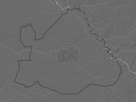 Téléchargez les photos : Matam, region of Senegal. Bilevel elevation map with lakes and rivers - en image libre de droit