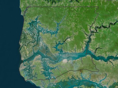 Photo for Ziguinchor, region of Senegal. High resolution satellite map - Royalty Free Image
