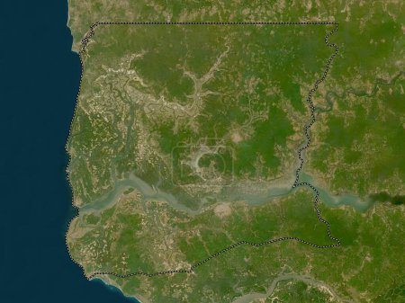 Photo for Ziguinchor, region of Senegal. Low resolution satellite map - Royalty Free Image