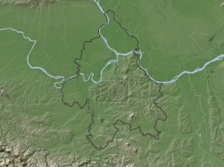 Téléchargez les photos : Grad Beograd, city of Serbia. Elevation map colored in wiki style with lakes and rivers - en image libre de droit