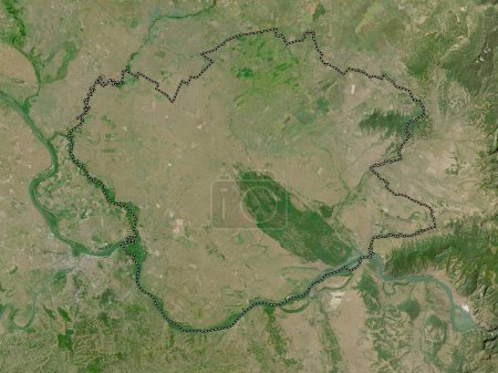 Téléchargez les photos : Juzno-Banatski, district of Serbia. Low resolution satellite map - en image libre de droit