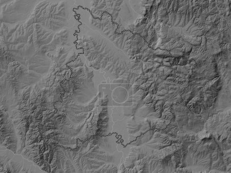 Photo for Pomoravski, district of Serbia. Grayscale elevation map with lakes and rivers - Royalty Free Image