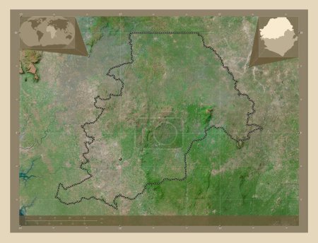 Téléchargez les photos : Northern, province of Sierra Leone. High resolution satellite map. Corner auxiliary location maps - en image libre de droit