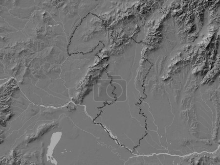 Foto de Trnavsky, region of Slovakia. Bilevel elevation map with lakes and rivers - Imagen libre de derechos