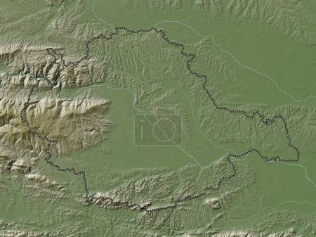 Photo for Podravska, statistical region of Slovenia. Elevation map colored in wiki style with lakes and rivers - Royalty Free Image