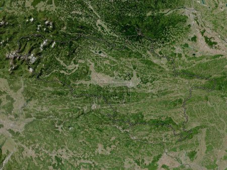 Téléchargez les photos : Savinjska, statistical region of Slovenia. High resolution satellite map - en image libre de droit