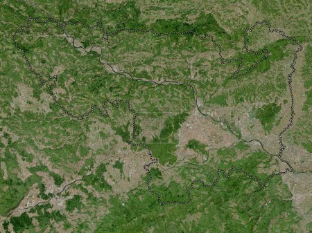 Téléchargez les photos : Spodnjeposavska, statistical region of Slovenia. High resolution satellite map - en image libre de droit