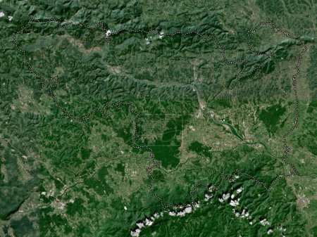 Téléchargez les photos : Spodnjeposavska, statistical region of Slovenia. Low resolution satellite map - en image libre de droit