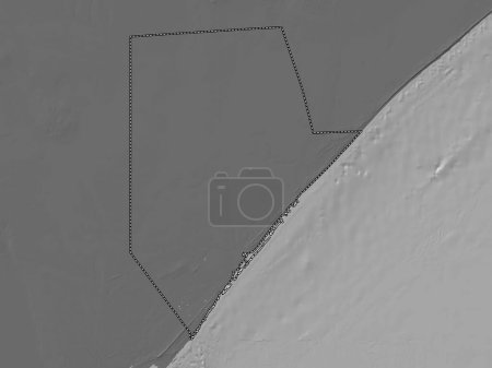 Photo for Jubbada Hoose, region of Somalia. Bilevel elevation map with lakes and rivers - Royalty Free Image