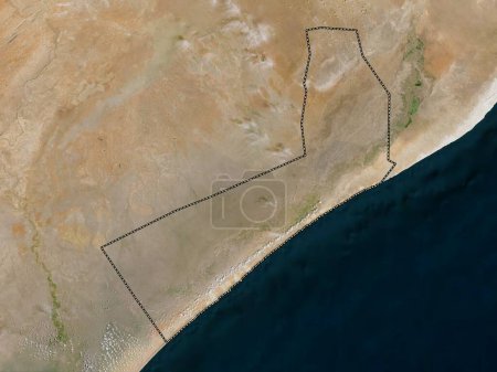 Photo for Shabeellaha Hoose, region of Somalia. Low resolution satellite map - Royalty Free Image
