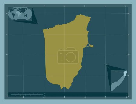 Photo for Bari, region of Somalia Mainland. Solid color shape. Corner auxiliary location maps - Royalty Free Image