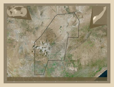 Photo for Gedo, region of Somalia Mainland. High resolution satellite map. Corner auxiliary location maps - Royalty Free Image