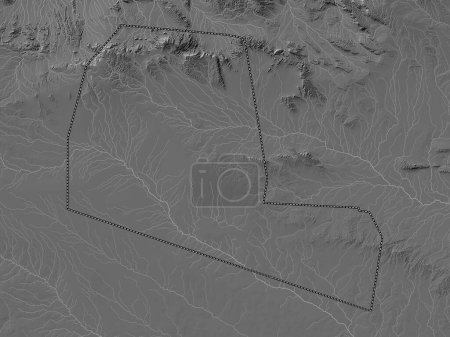 Téléchargez les photos : Togdheer, région du Somaliland. Carte d'altitude de Bilevel avec lacs et rivières - en image libre de droit