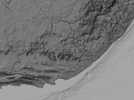 Foto de Eastern Cape, province of South Africa. Bilevel elevation map with lakes and rivers - Imagen libre de derechos