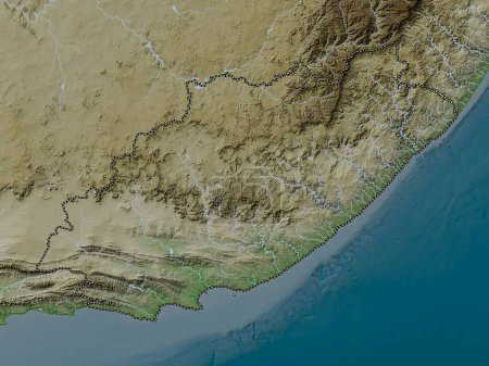 Foto de Eastern Cape, province of South Africa. Elevation map colored in wiki style with lakes and rivers - Imagen libre de derechos