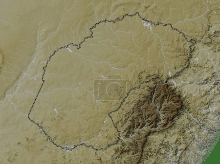 Photo for Free State, province of South Africa. Elevation map colored in wiki style with lakes and rivers - Royalty Free Image