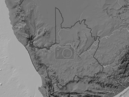 Téléchargez les photos : Cap Nord, province d'Afrique du Sud. Carte d'altitude de Bilevel avec lacs et rivières - en image libre de droit