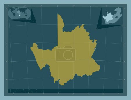 Téléchargez les photos : Northern Cape, province of South Africa. Solid color shape. Corner auxiliary location maps - en image libre de droit