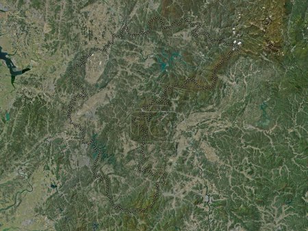 Téléchargez les photos : Chungcheongbuk-do, province de Corée du Sud. Carte satellite haute résolution - en image libre de droit