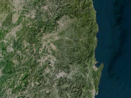 Téléchargez les photos : Gyeongsangbuk-do, province of South Korea. Low resolution satellite map - en image libre de droit