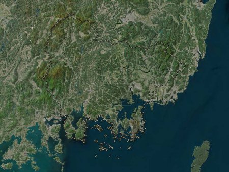 Photo for Gyeongsangnam-do, province of South Korea. High resolution satellite map - Royalty Free Image