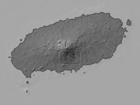 Foto de Jeju, province of South Korea. Bilevel elevation map with lakes and rivers - Imagen libre de derechos