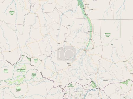 Téléchargez les photos : Equatoria centrale, État du Soudan du Sud. Ouvrir la carte routière - en image libre de droit