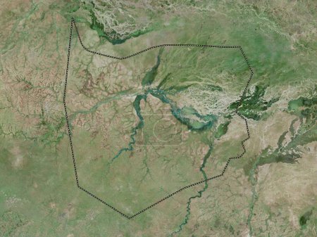 Photo for Northern Bahr-el-Ghazal, state of South Sudan. High resolution satellite map - Royalty Free Image