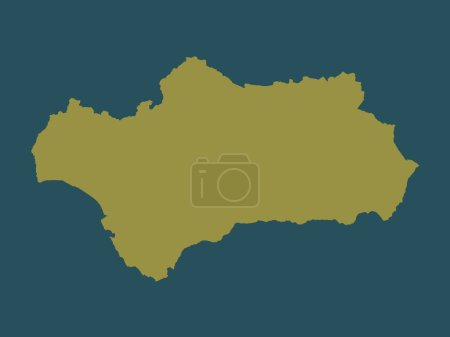 Photo for Andalucia, autonomous community of Spain. Solid color shape - Royalty Free Image