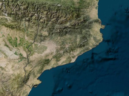 Foto de Cataluna, comunidad autónoma de España. Mapa satelital de baja resolución - Imagen libre de derechos