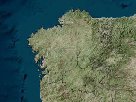 Foto de Galicia, comunidad autónoma de España. Mapa de satélite de alta resolución - Imagen libre de derechos