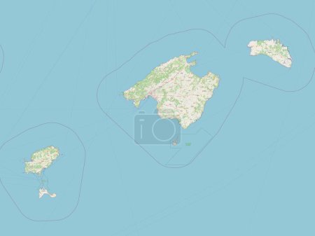Téléchargez les photos : Islas Baleares, autonomous community of Spain. Open Street Map - en image libre de droit