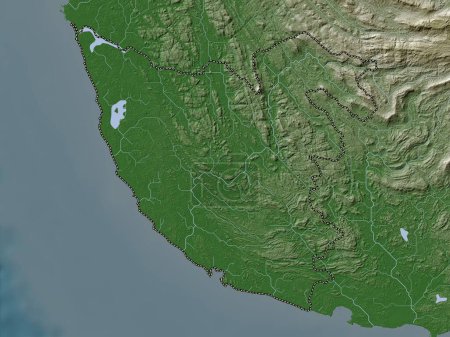 Foto de Galle, district of Sri Lanka. Elevation map colored in wiki style with lakes and rivers - Imagen libre de derechos