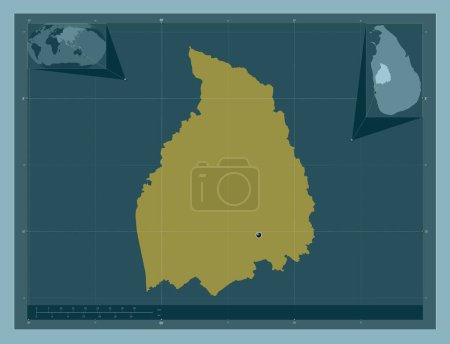 Photo for Kurunegala, district of Sri Lanka. Solid color shape. Corner auxiliary location maps - Royalty Free Image