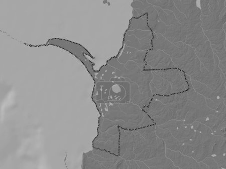 Téléchargez les photos : Mannar, district de Sri Lanka. Carte d'altitude de Bilevel avec lacs et rivières - en image libre de droit