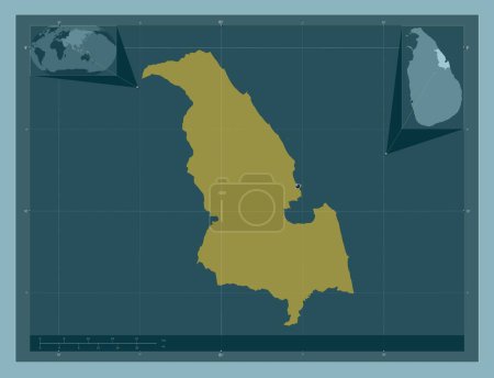 Téléchargez les photos : Trincomalee, district of Sri Lanka. Solid color shape. Locations of major cities of the region. Corner auxiliary location maps - en image libre de droit