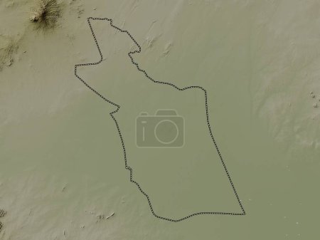 Téléchargez les photos : Darfour oriental, État du Soudan. Carte d'altitude colorée dans le style wiki avec des lacs et des rivières - en image libre de droit
