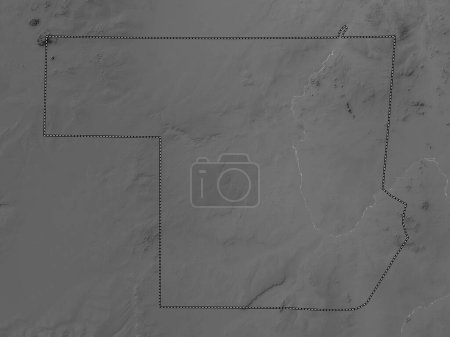 Photo for Northern, state of Sudan. Grayscale elevation map with lakes and rivers - Royalty Free Image