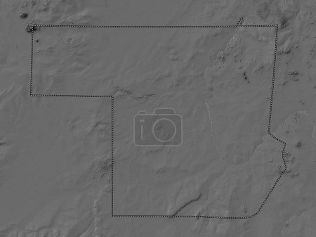Foto de Norte, estado de Sudán. Mapa de elevación de Bilevel con lagos y ríos - Imagen libre de derechos