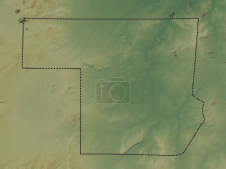 Téléchargez les photos : Northern, state of Sudan. Colored elevation map with lakes and rivers - en image libre de droit