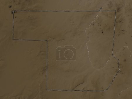 Foto de Norte, estado de Sudán. Mapa de elevación coloreado en tonos sepia con lagos y ríos - Imagen libre de derechos