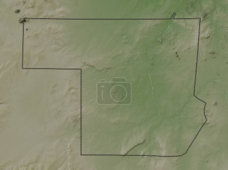 Téléchargez les photos : Nord, État du Soudan. Carte d'altitude colorée dans le style wiki avec des lacs et des rivières - en image libre de droit