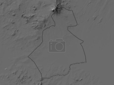 Foto de Darfur del Sur, estado de Sudán. Mapa de elevación de Bilevel con lagos y ríos - Imagen libre de derechos