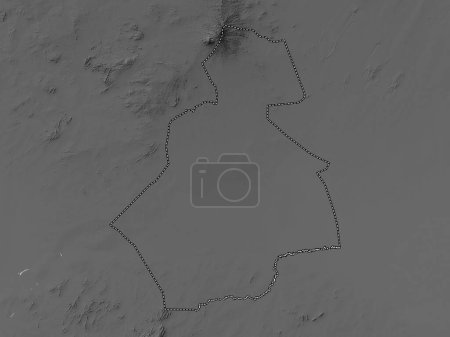 Foto de South Darfur, state of Sudan. Grayscale elevation map with lakes and rivers - Imagen libre de derechos
