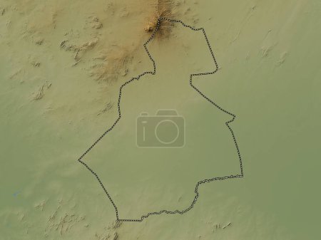 Foto de Darfur del Sur, estado de Sudán. Mapa de elevación de colores con lagos y ríos - Imagen libre de derechos