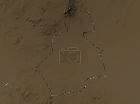 Téléchargez les photos : Darfour Sud, État du Soudan. Carte d'altitude colorée dans des tons sépia avec des lacs et des rivières - en image libre de droit
