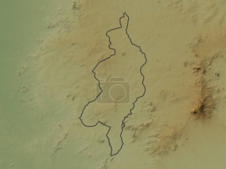 Photo for West Darfur, state of Sudan. Colored elevation map with lakes and rivers - Royalty Free Image