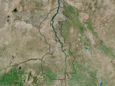 Téléchargez les photos : Nil blanc, État du Soudan. Carte satellite haute résolution - en image libre de droit
