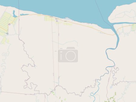 Téléchargez les photos : Coronie, district of Suriname. Open Street Map - en image libre de droit